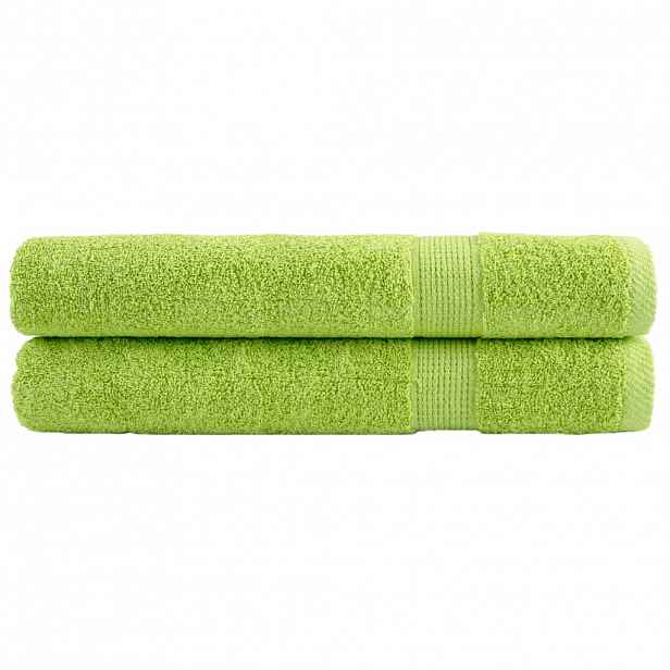 vidaXL Premium ručníky SOLUND 2 jablkově zelené 100x200cm 600g/m²