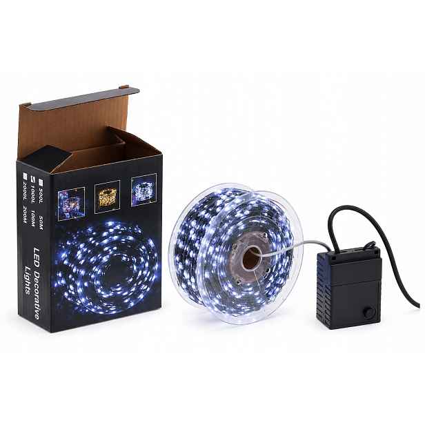 Led lampy 1000 diod 100 m Studené bílé Vánoční dekorace