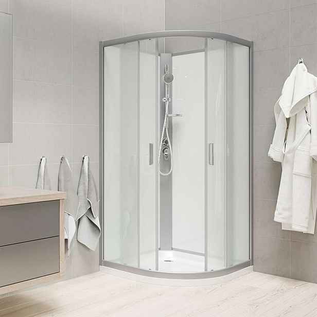 Mereo - Sprchový box 80x80 cm, bez stříšky, satin/bílá/sklo Point CK35172KBW