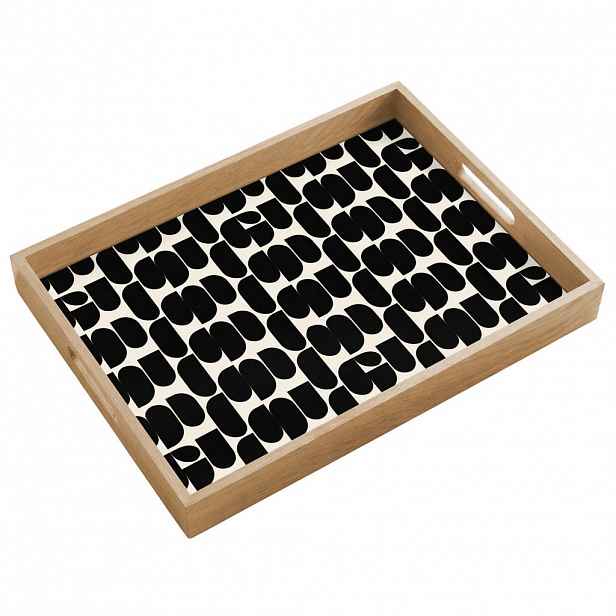 OnlyWow SERVÍROVACÍ PODNOS Moderní - vzorované - černé 50x35 cm