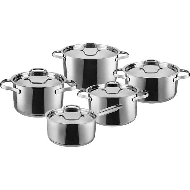 Silvercrest® Sada hrnců z nerezové oceli Premium, 5dílná (s nerezovými poklicemi)