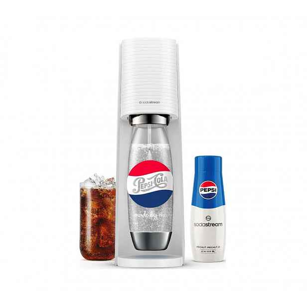 SodaStream - Výrobník sody Terra White s příslušenstvím, příchuť Pepsi, nerez 42008356
