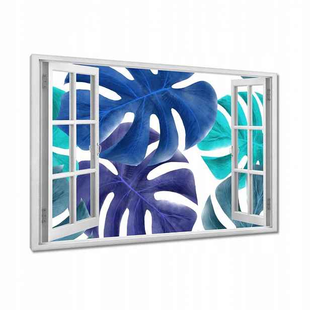 Obrazy 120x80 Monstera Listy Modrá