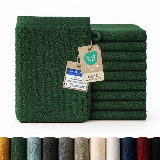 Blumtal ŽÍNKA sada 10 ks, 10x žínka 15/20 cm, tmavě zelená