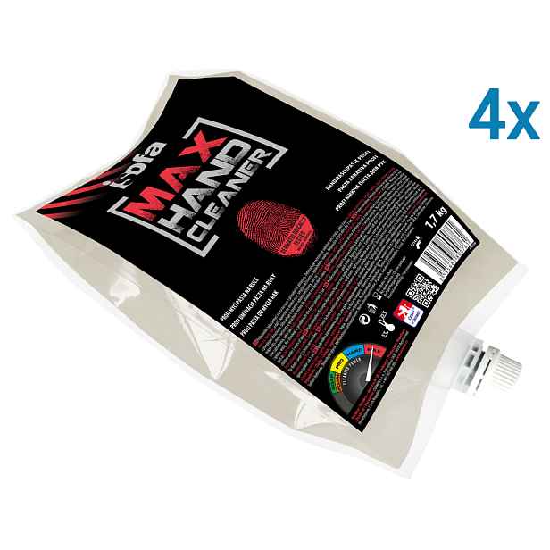 ISOFA MAX Profi mycí pasta na ruce 4 x 1,7kg, GROUP - náhradní náplň (červená)