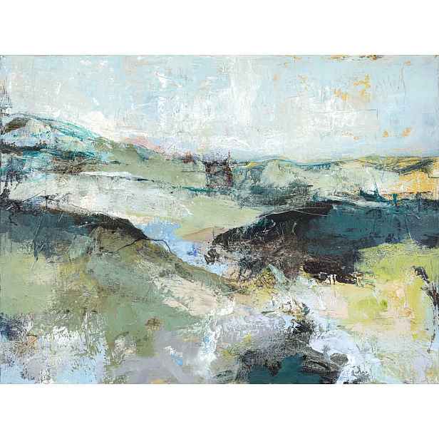 Obraz s ručně malovanými prvky na plátně 118x90 cm Green Mountain   – Malerifabrikken