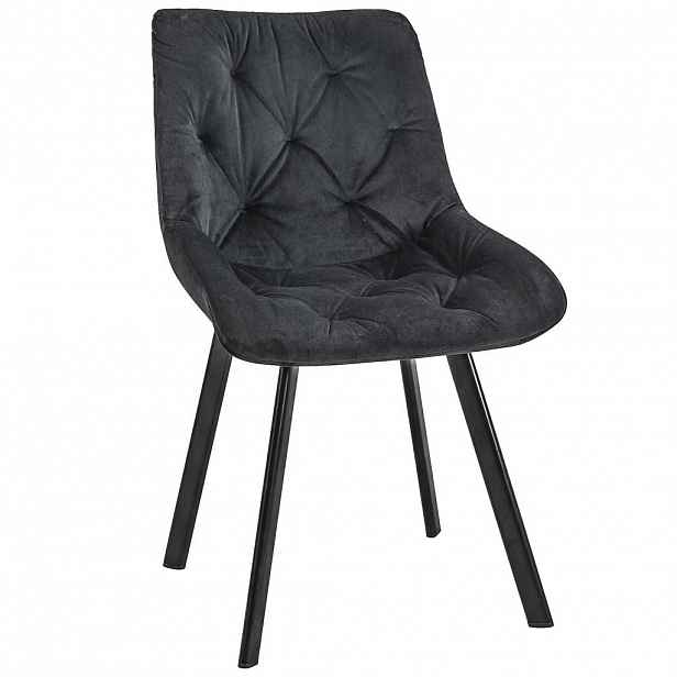 RAUMHIRSCH FURNITURE ČALOUNĚNÁ ŽIDLE, samet, kovové nohy černé 50/90/58,5