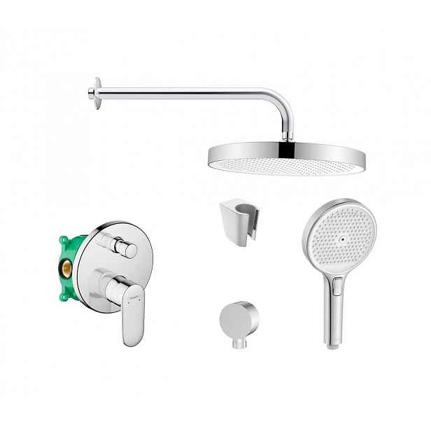 SANITINO - Sprchový set s baterií a tělesem pod omítku Hansgrohe, příslušenství kielle, chrom SANI21HKK009