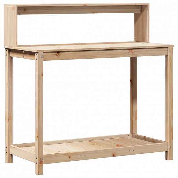 vidaXL Přesazovací stůl s policemi 108x50x109,5 cm masivní borovice