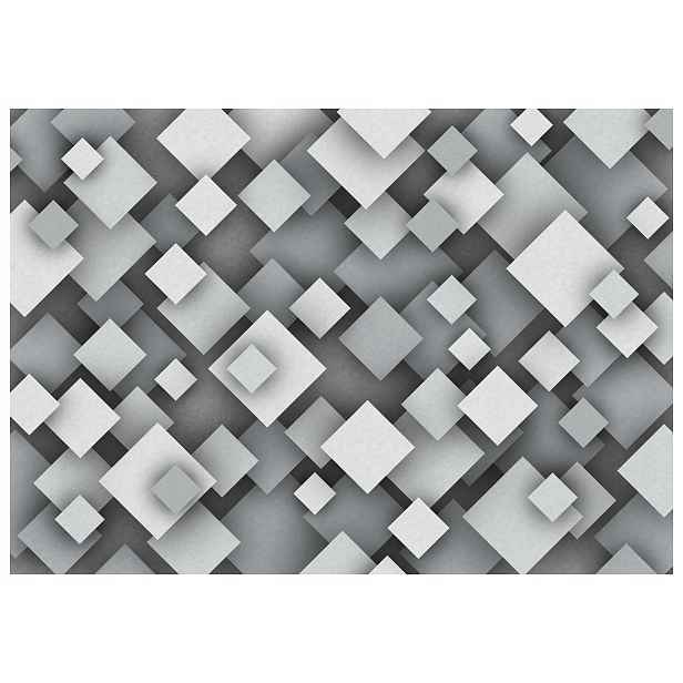 Vliesová fototapeta Šedá geometrie čtverců abstrakce 250x175 lepidlo