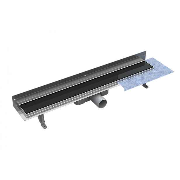 BESCO Olsen Spa  VIRGO ZLOL70VNB - Odtokový žlab ke stěně 70 cm skleněný černý rošt VIRGO NEXT BLACK