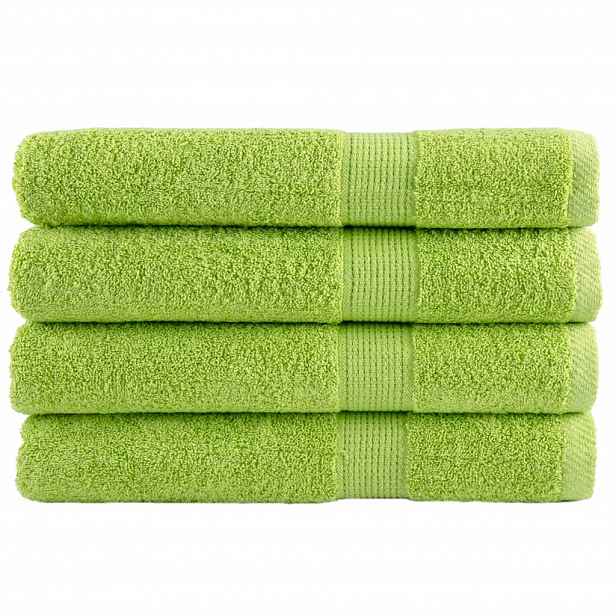 vidaXL Premium ručníky SOLUND 4 jablkově zelené 100x200cm 600g/m²