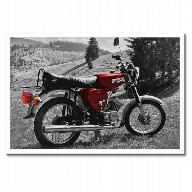 Plakáty v rámu 60x40 Červený Simson S51 E