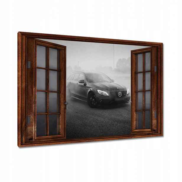 Obrazy 120x80 Mercedes v gumové mlze
