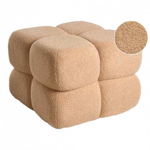 Beliani PUF Bouclé Béžový Caliente