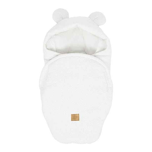 Bílá dětská zavinovačka z materiálu bouclé 45x80 cm – Meowbaby