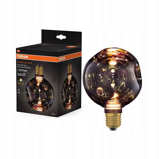 Led žárovka E27 Kula 3.5W 300lm 2700K Černá Dekorativní Electro Glass S