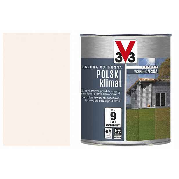 V33 Lazura Současná Polský Klimatizace Bílý Cedr 0,75 l
