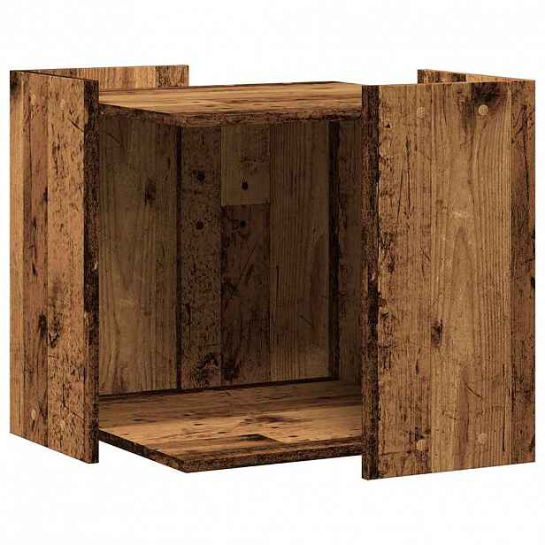 vidaXL Enclosure pro kočičí záchod Staré dřevo 53 x 53 x 51 cm