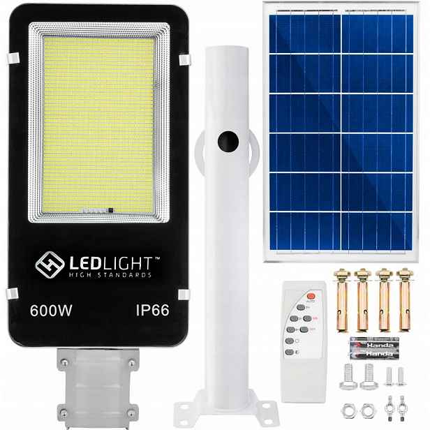 Výkonná Solární Lampa 600 W S Pouličním Soumrakovým Senzorem A Zahradním Dálkovým Ovládáním