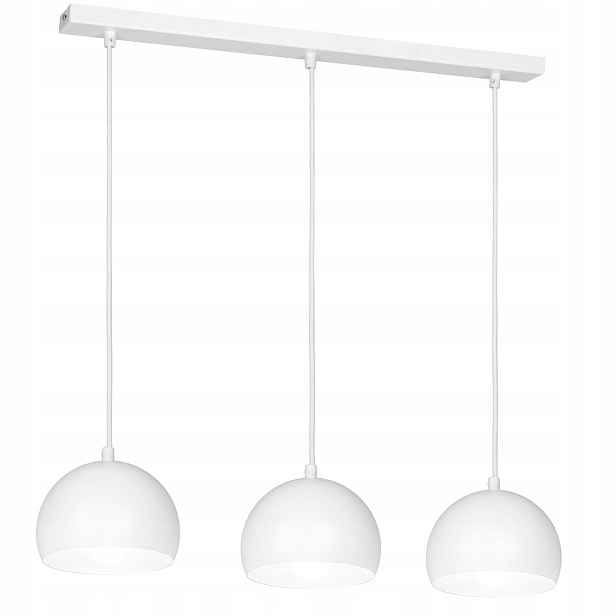 Závěsná lampa trojitá, bílá, minimalistické kuličky nad ostrovní stůl Luminex