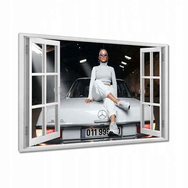 Obrazy 120x80 Bílá klasika Mercedes 200