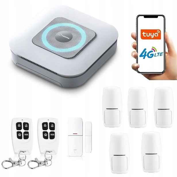 Alarmový Systém Siréna Gsm Tuya Smart V Polštině Na Sim Kartu 5xPIR