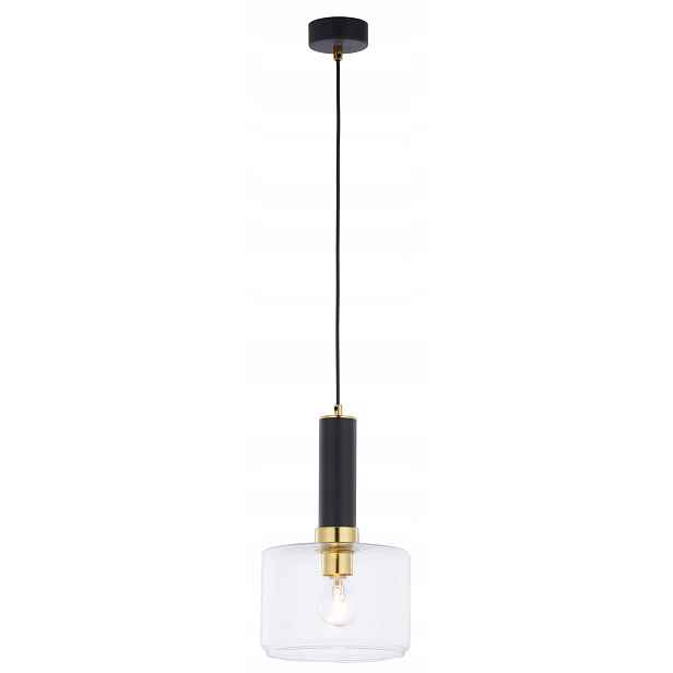 Jupiter Závěsná lampa Vanes E27 Černo-zlatá Skleněná Stínidlo 15W