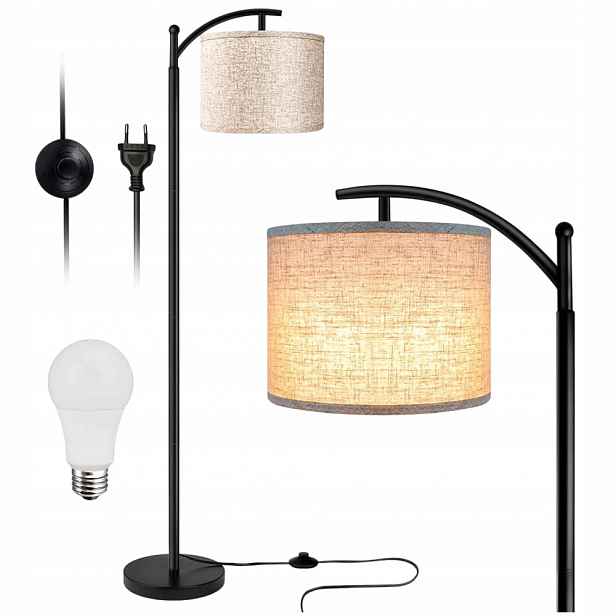 Stojací Lampa Na Čtení E27, Nastavitelná, 3 Režimy, 175 CM