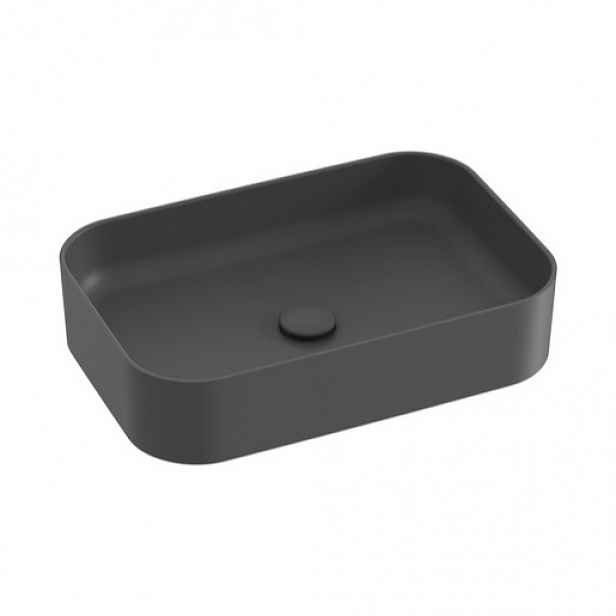 Umyvadlo na desku Ravak Ceramic Slim 55x37 cm antracit bez otvoru pro baterii, bez přepadu XJX03155003