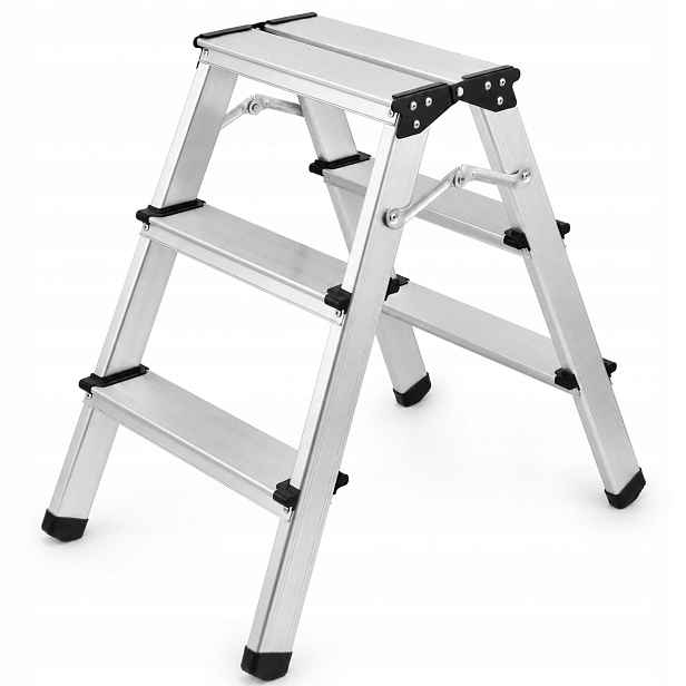 Žebřík hliníkový, oboustranný, skládací, 3 stupně, 150 [kg], lehký, Diy pracovní