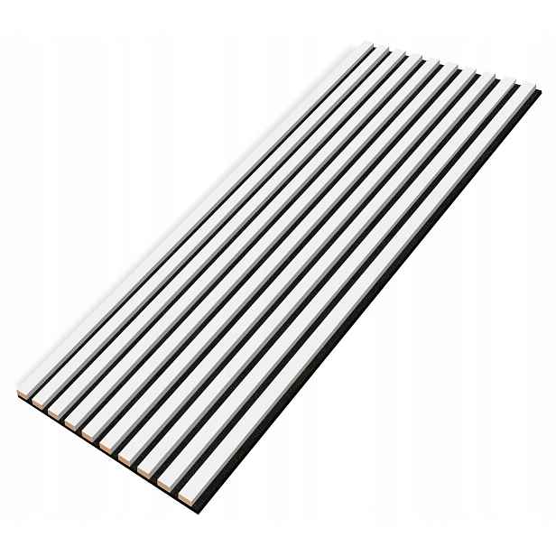 Designový akustický panel - bílá - 46 cm - 10 lamel