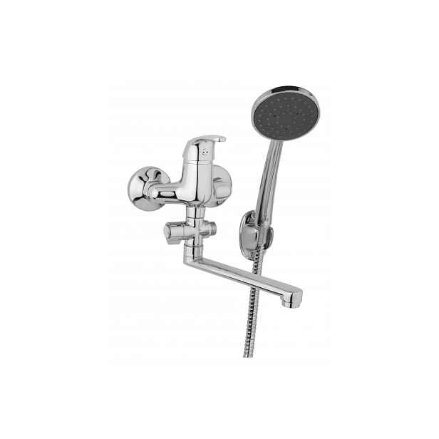 JB Sanitary Slim A10 32 11 umyvadlová a sprchová nástěnná baterie 100 mm s příslušenstvím - otočný přepínač
