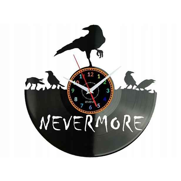 Nevermore Dárek Originální dekorace do domu Hodiny z vinylové desky