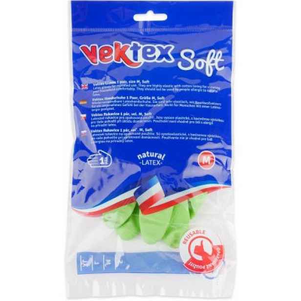 VEKTEX úklidové rukavice Soft zelené 45g vel.M