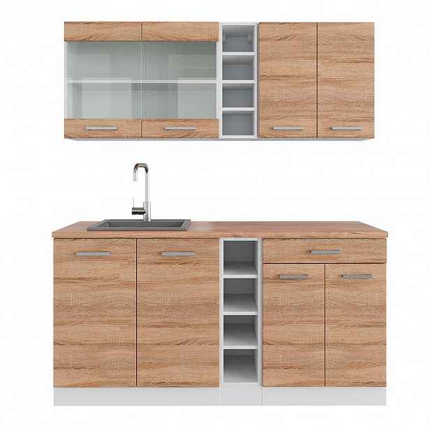 Vicco JEDNOTKOVÁ KUCHYNĚ R-Line Sonoma/bílá 160 cm , PD Dub