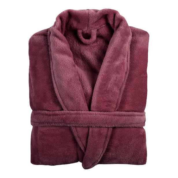 Vínový župan z mikroplyše velikost L/XL Cosy – Tiseco Home Studio