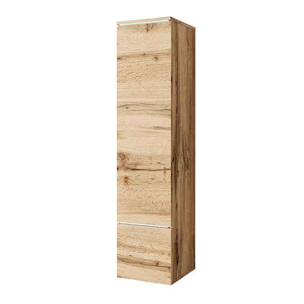 Vysoká skříňka do obývacího pokoje Vera dub wotan (VRBWW001+LED)