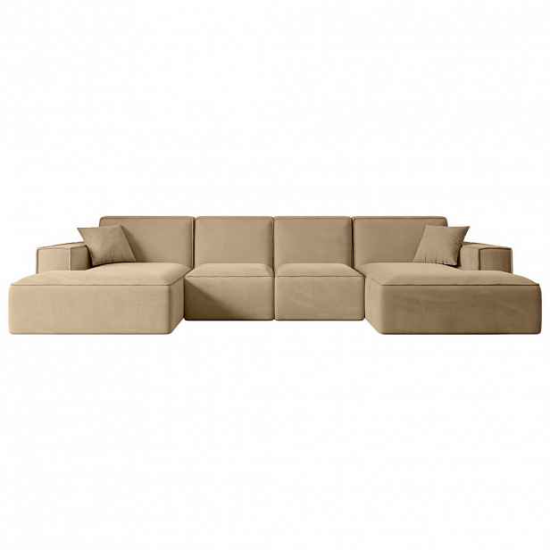 ALTDECOR SEDACÍ SOUPRAVA SIERRA-U – 349 x 169 x 80 cm, béžový velur