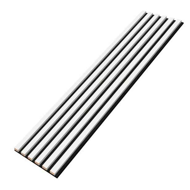 Designový akustický panel - bílá - 28 cm - 6 lamel
