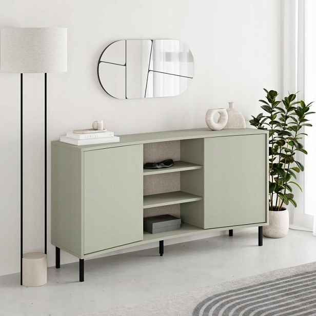 Komoda Houseland Frem 150 cm šedo-zelená