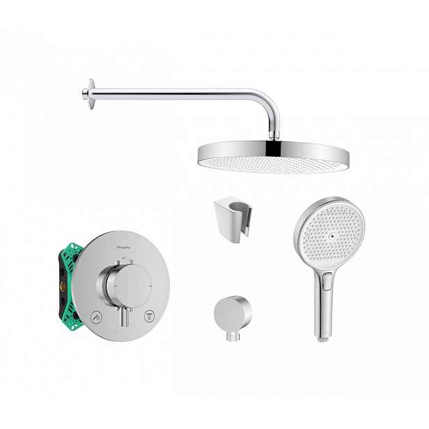SANITINO - Sprchový set s termostatem a tělesem pod omítku Hansgrohe, příslušenství kielle, chrom SANI21HKK014