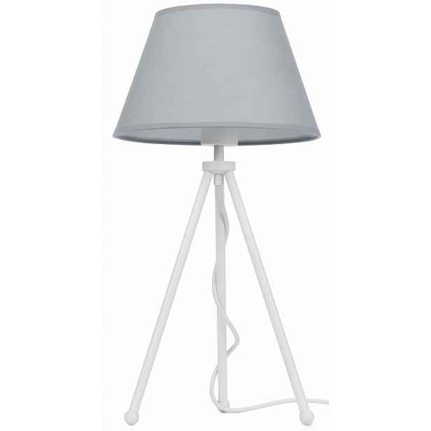 Stojací lampa Neptun Mini bílá s šedým stínidlem Karo