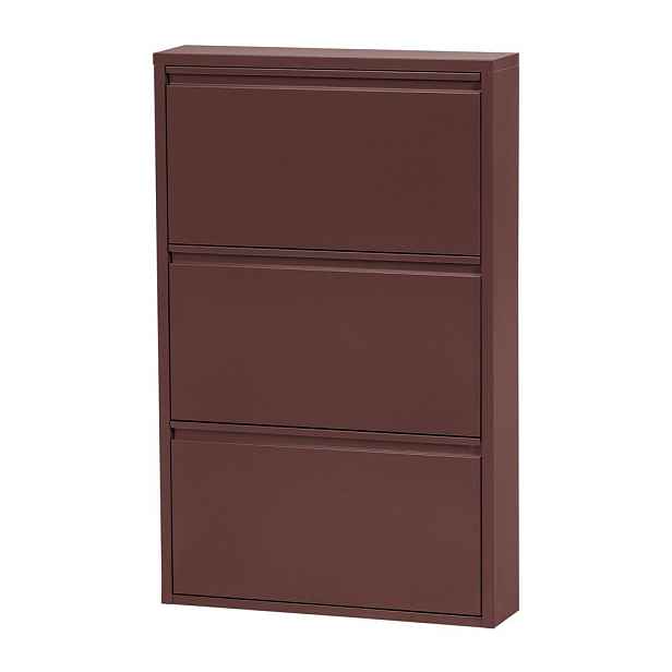 Vínový kovový výklopný botník 66x103x16 cm Sabine – WOOOD