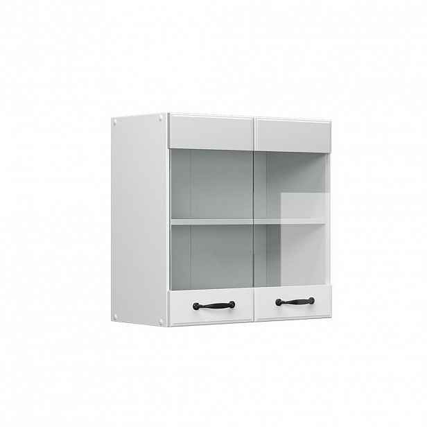 Vicco SKLENĚNÁ KUCHYŇSKÁ SKŘÍŇKA R-Line Bílý venkovský dům 60 cm