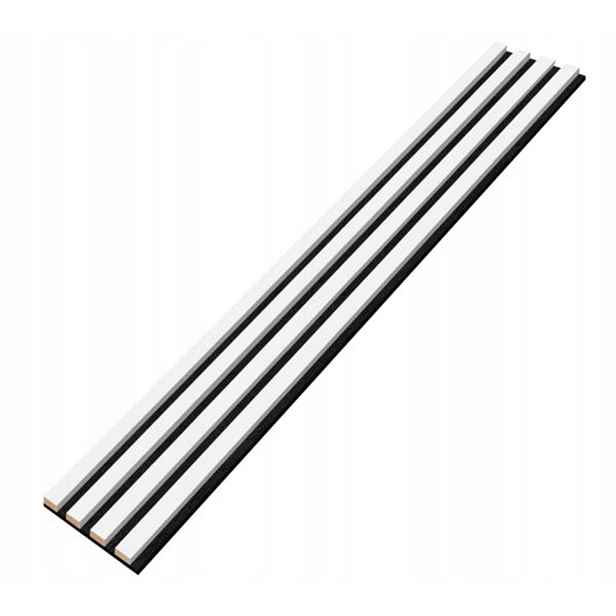 Designový akustický panel - bílá - 18 cm - 4 lamely