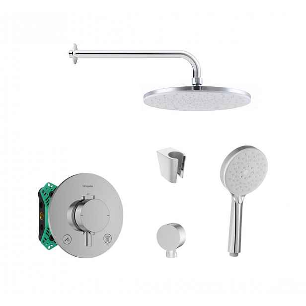 SANITINO - Sprchový set s termostatem a tělesem pod omítku Hansgrohe, příslušenství kielle, chrom SANI21HKK015
