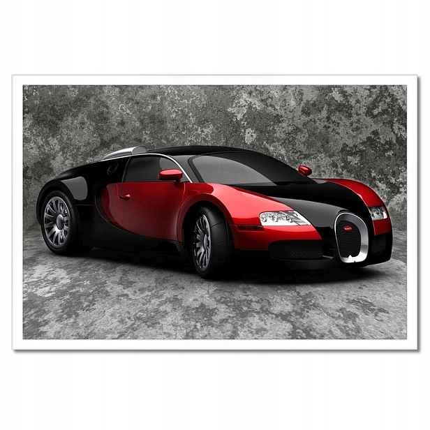 Plakáty v rámu 60x40 Bugatti Veyron Červená