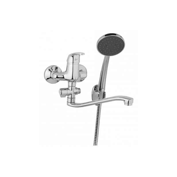 JB Sanitary Slim A10 32 41 umyvadlová a sprchová nástěnná baterie 100 mm s příslušenstvím - otočný přepínač