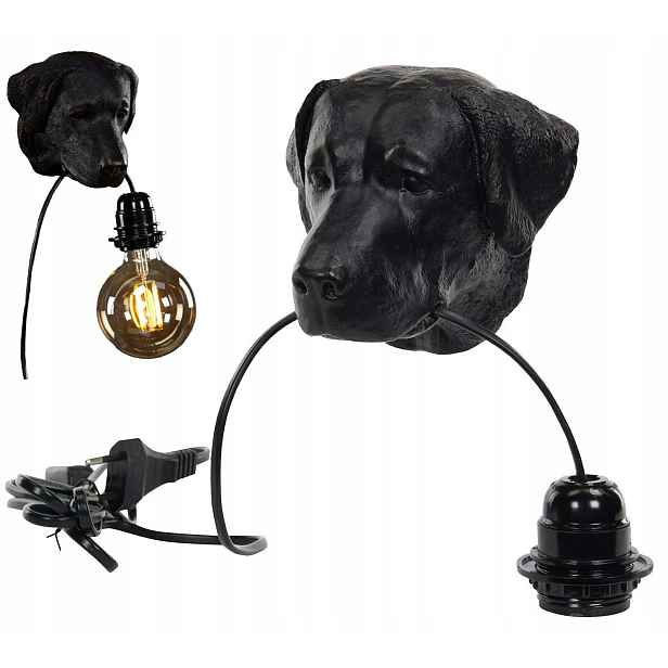 Lampa Pes Černá Nástěnné Svítidlo k zavěšení s vypínačem ozdoba